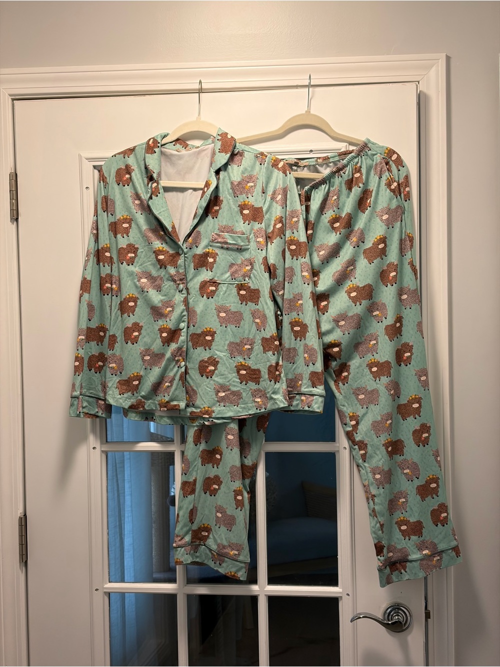Mint Green Highland Cows Pajama Set